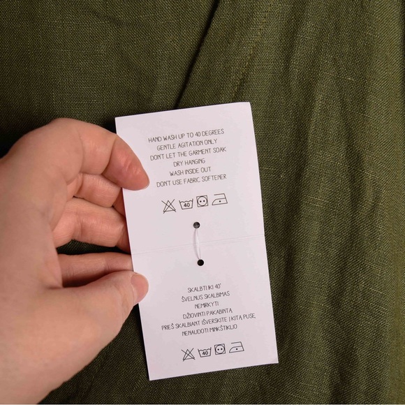 Green linen sundress - handmade by seamstress (Mantaikotai on Etsy) 14/16 XL - Picture 10 of 10